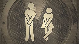 WC-Schild mit Man und Frau
