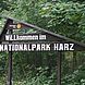 Eingangsschild Nationalpark Harz