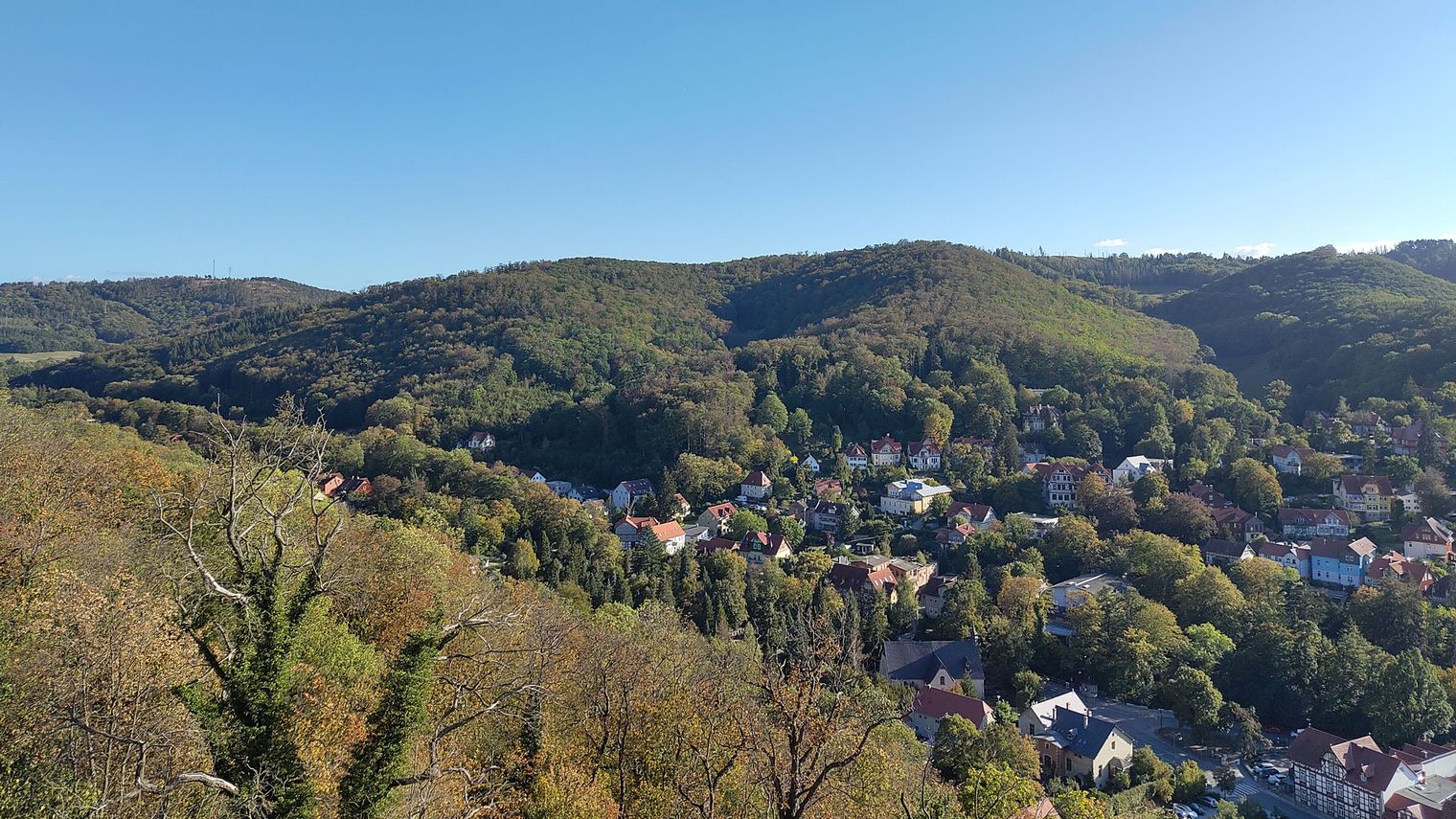 Herbstansicht von der Schlossterrasse Wernigerode